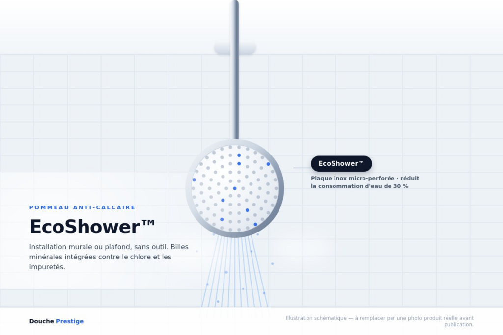 pommeau EcoShower™ installé dans une salle de bain