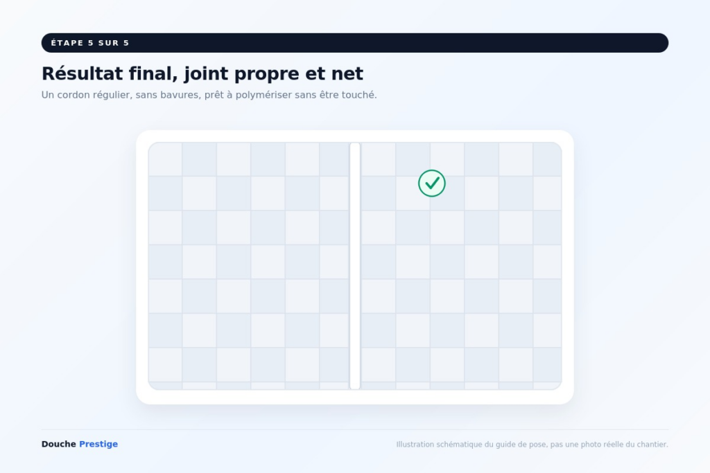 résultat final, joint propre et net