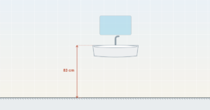hauteur pour un lavabo ou une vasque de salle de bain