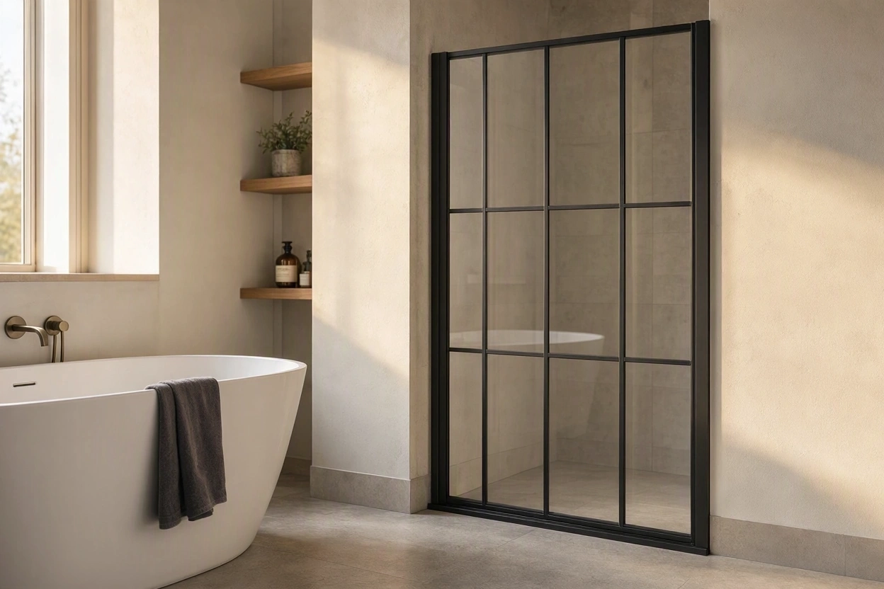 Paroi de douche noire style atelier : modèles, prix et erreurs à éviter