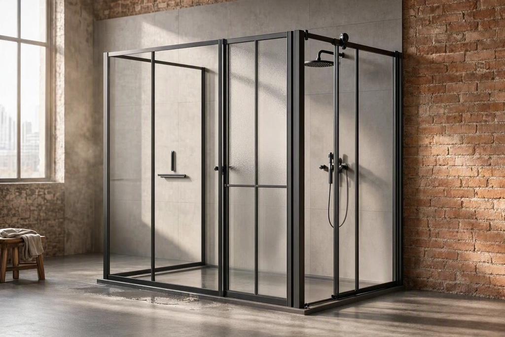 Paroi de douche noire style atelier : modèles, prix et erreurs à éviter