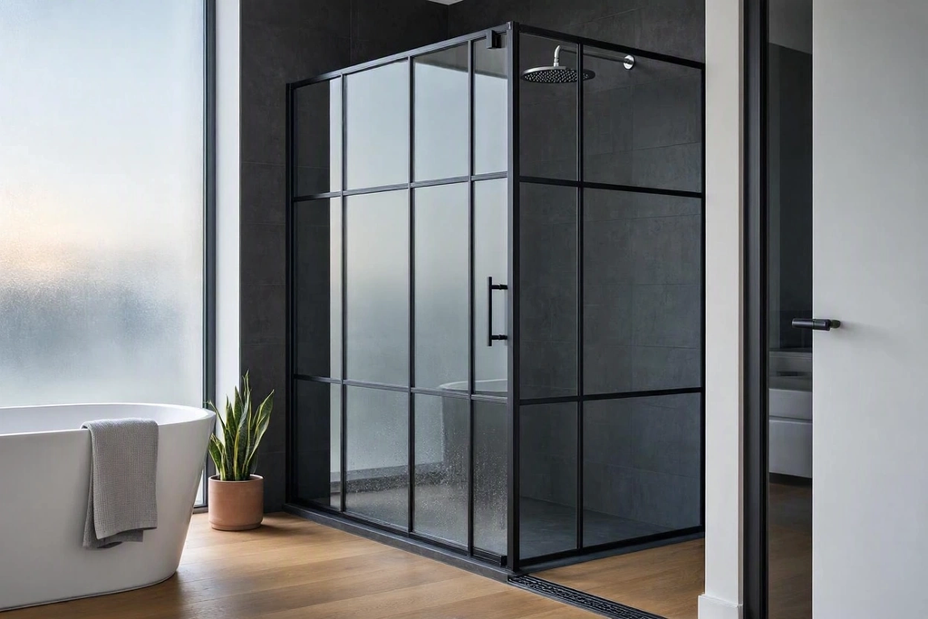 Paroi de douche noire style atelier : modèles, prix et erreurs à éviter