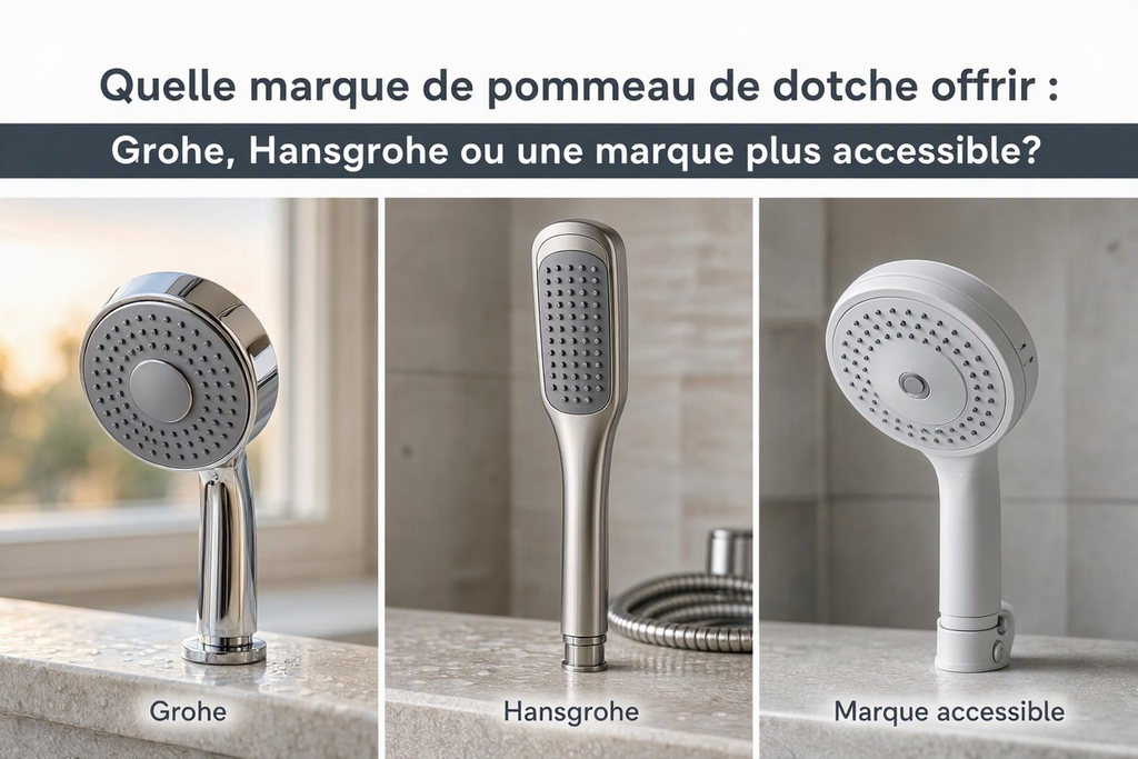 Quelle marque de pommeau de douche offrir : Grohe, Hansgrohe ou une marque plus accessible?