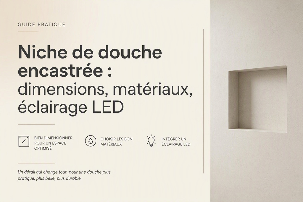 Niche de douche encastrée : dimensions, matériaux, éclairage LED