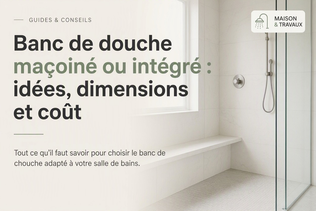 Banc de douche maçonné ou intégré : idées, dimensions et coût