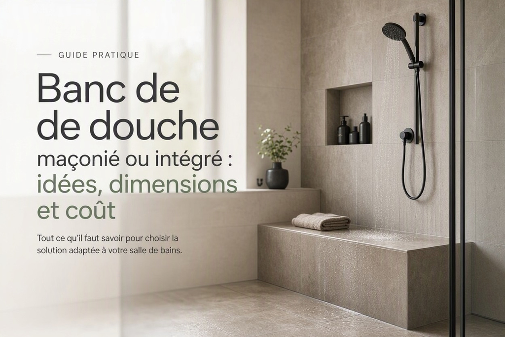 Banc de douche maçonné ou intégré : idées, dimensions et coût