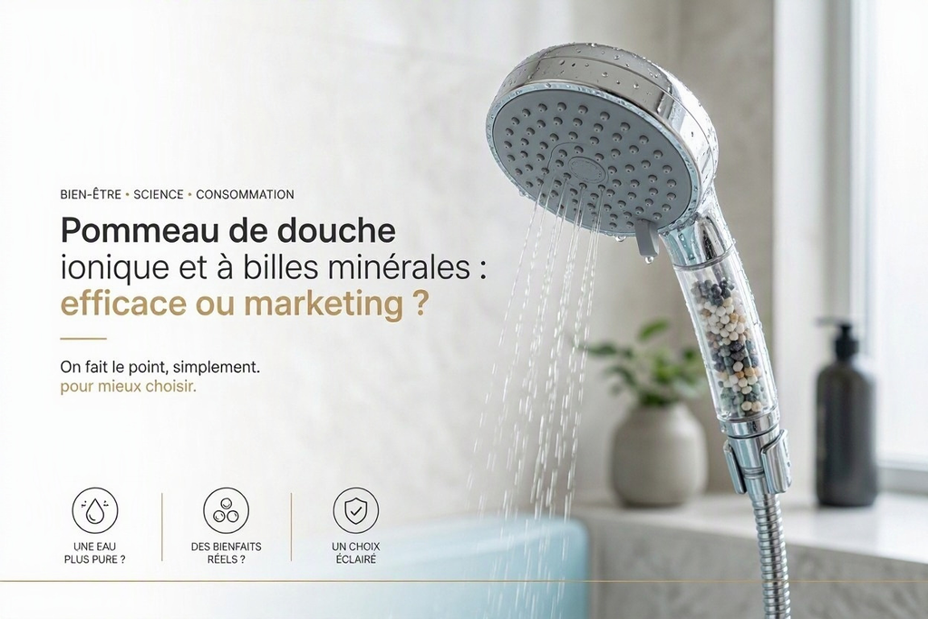 Pommeau de douche ionique et à billes minérales : efficace ou marketing ?