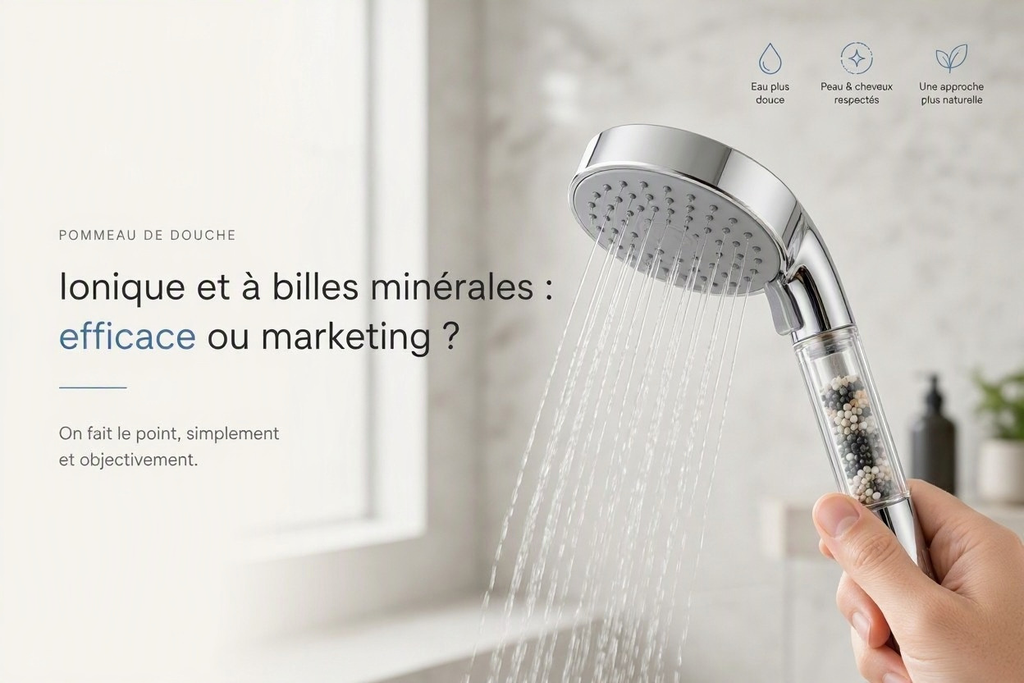 Pommeau de douche ionique et à billes minérales : efficace ou marketing ?